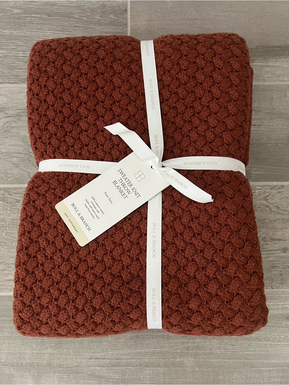 100% Organic Cotton Sweater Knit Throw Blanket